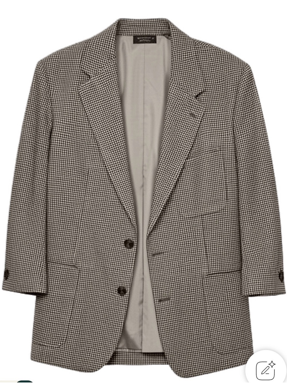 Brooks Brothers Oversized Houndstooth Blazer - Black & Beige